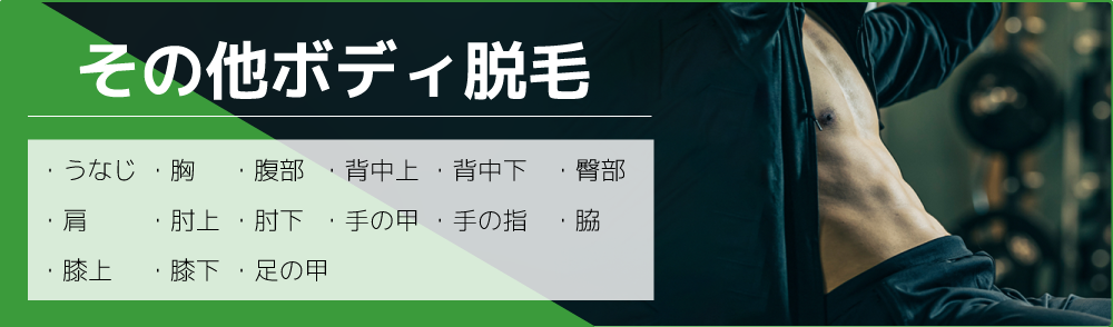 その他ボディのメンズ脱毛